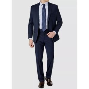Izod Men's Classic-Fit Suit Navy 2 Piece Jacket Pants Size 30W X 30L 36 Short